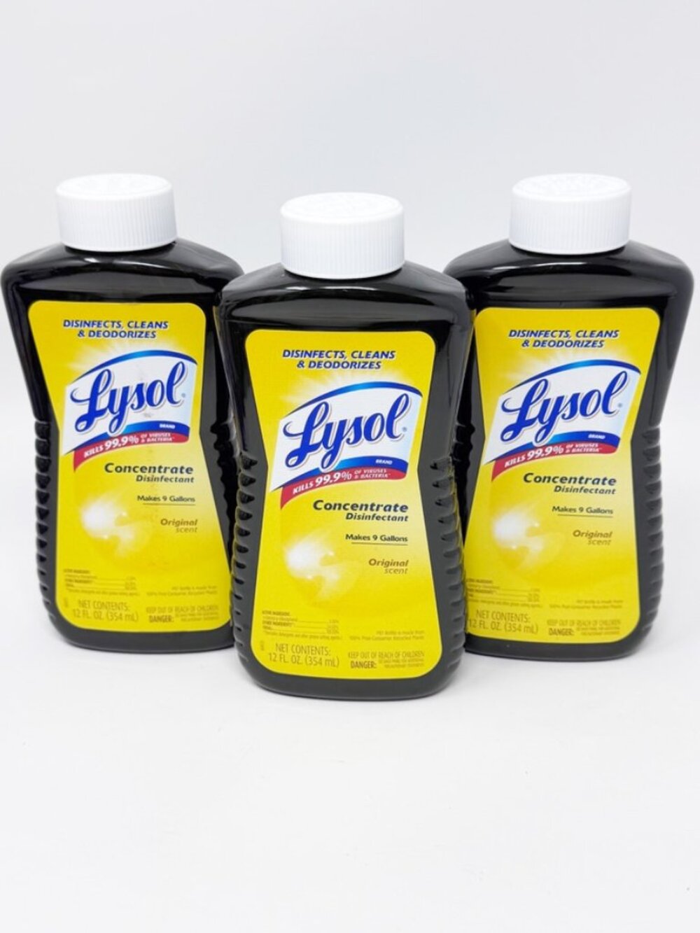 Lot of 3 Lysol Concentrate Disinfectant  Original Scent  12 oz   NEW
